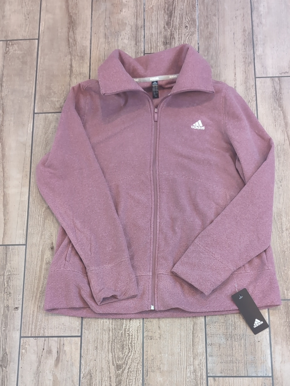 NEW Ladies adidas Lightweight Mauve Pink Full-Zip Golf Jacket